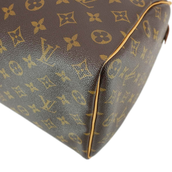 LOUIS VUITTON Speedy 30 Monogram Canvas Satchel Bag Brown