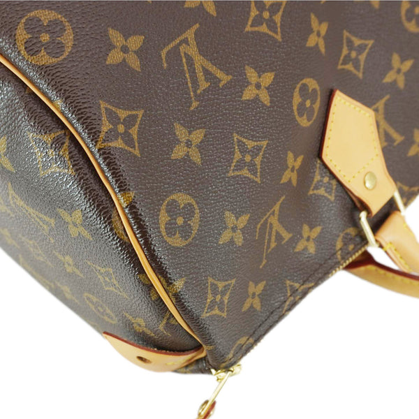 LOUIS VUITTON Speedy 30 Monogram Canvas Satchel Bag Brown