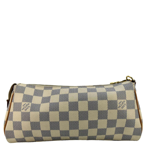 LOUIS VUITTON Pochette Eva Damier Azur Crossbody Clutch Bag White