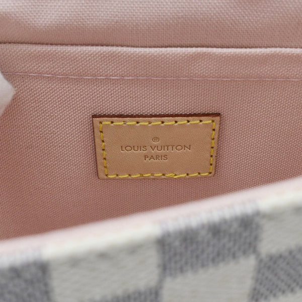 LOUIS VUITTON Croisette Damier Azur Satchel Crossbody Bag Rose Ballerine