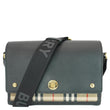 BURBERRY Note Vintage Check Leather Crossbody Bag Black