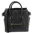 CELINE Luggage Calfskin Leather Tote Shoulder Bag Black