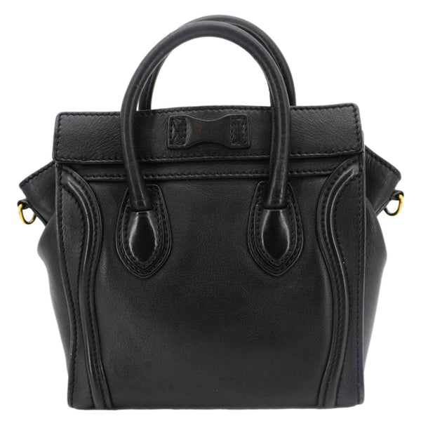 CELINE Luggage Calfskin Leather Tote Shoulder Bag Black