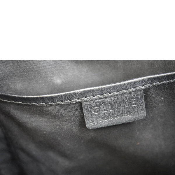 CELINE Luggage Calfskin Leather Tote Shoulder Bag Black