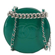 CHANEL Round as Earth Patent Leather Crossbody Bag Green