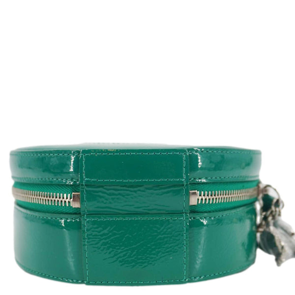 CHANEL Round as Earth Patent Leather Crossbody Bag Green