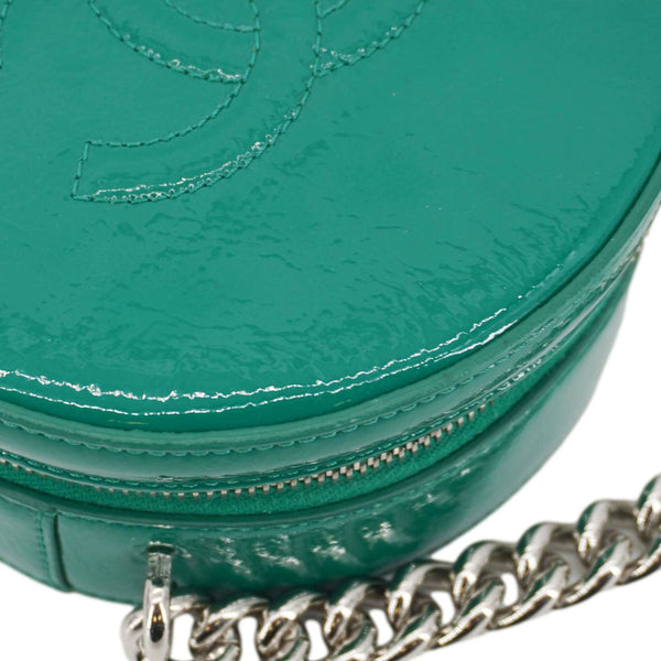 CHANEL Round as Earth Patent Leather Crossbody Bag Green