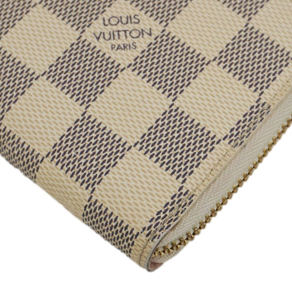 LOUIS VUITTON Clemence Damier Azur Wallet Rose Ballerine