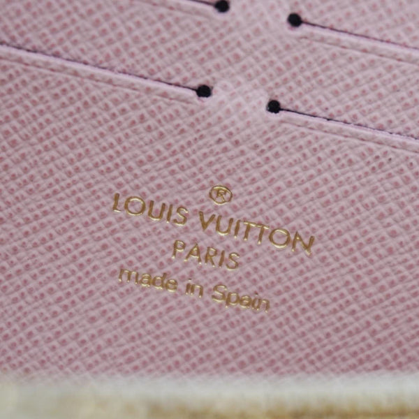 LOUIS VUITTON Clemence Damier Azur Wallet Rose Ballerine