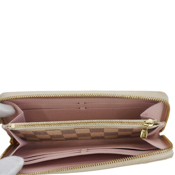 LOUIS VUITTON Clemence Damier Azur Wallet Rose Ballerine