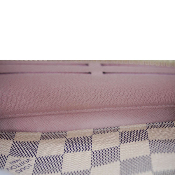 LOUIS VUITTON Clemence Damier Azur Wallet Rose Ballerine