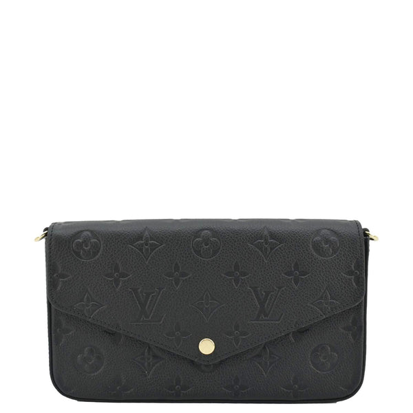 LOUIS VUITTON Felicie Pochette Empreinte Leather Crossbody Bag Black