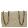 GUCCI Soho Leather Wallet On Chain Clutch Crossbody Bag Cream 598211