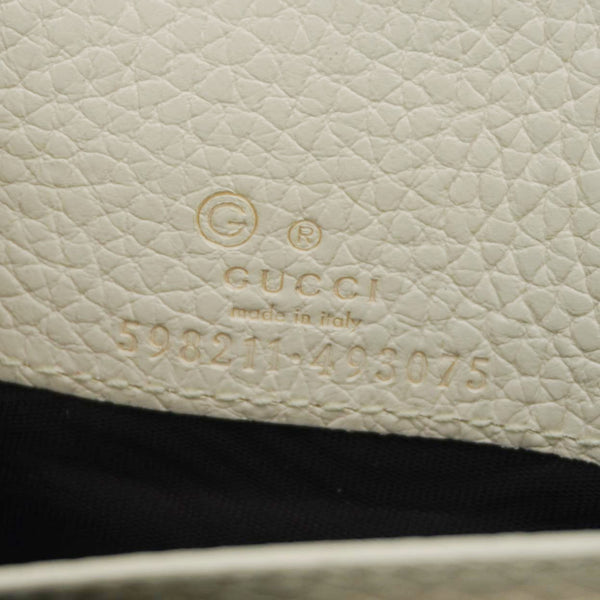 GUCCI Soho Leather Wallet On Chain Clutch Crossbody Bag Cream 598211