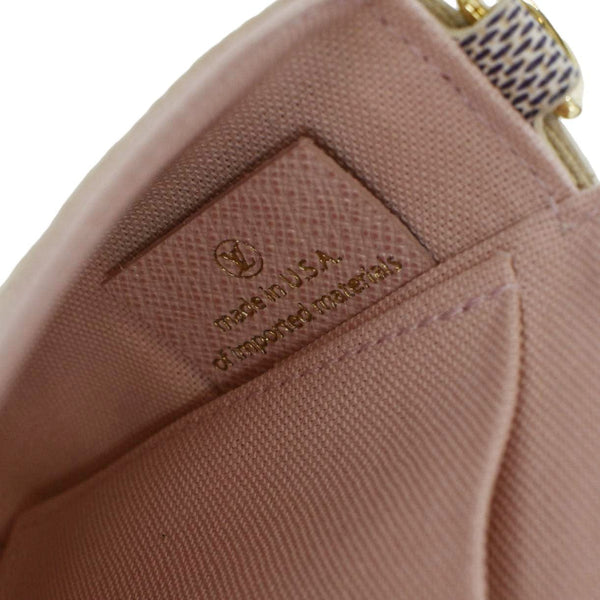 LOUIS VUITTON Felicie Pochette Damier Azur Crossbody Bag Rose Ballerine