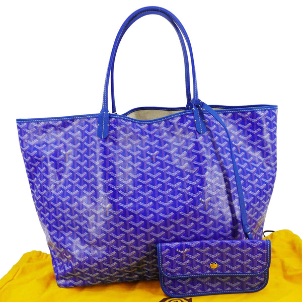 GOYARD Saint Louis PM Chevron Print Canvas Tote Bag Blue