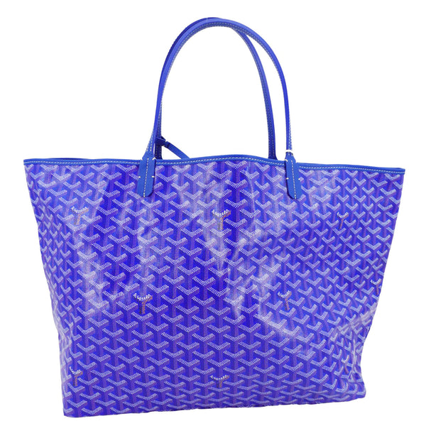 GOYARD Saint Louis PM Chevron Print Canvas Tote Bag Blue