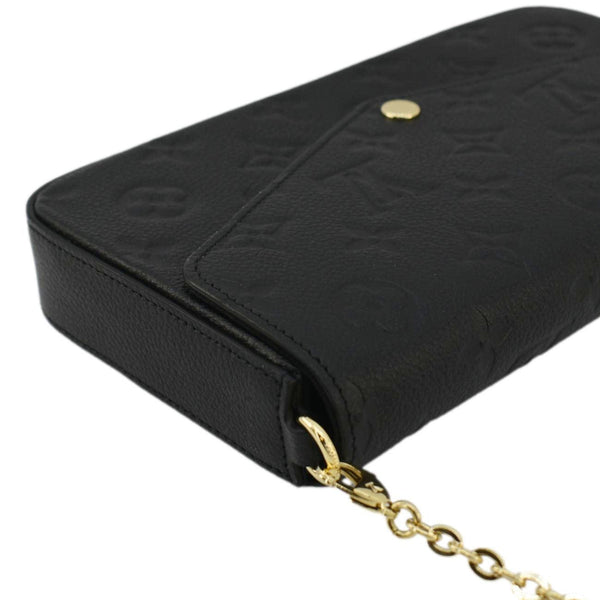 LOUIS VUITTON Felicie Pochette Empreinte Leather Crossbody Bag Black