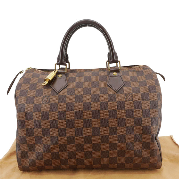 LOUIS VUITTON Speedy 30 Damier Ebene Satchel Bag Brown