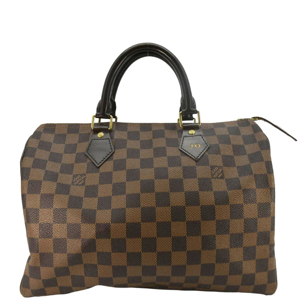 LOUIS VUITTON Speedy 30 Damier Ebene Satchel Bag Brown