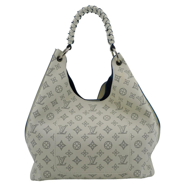 LOUIS VUITTON Carmel Mahina Leather Hobo Bag White