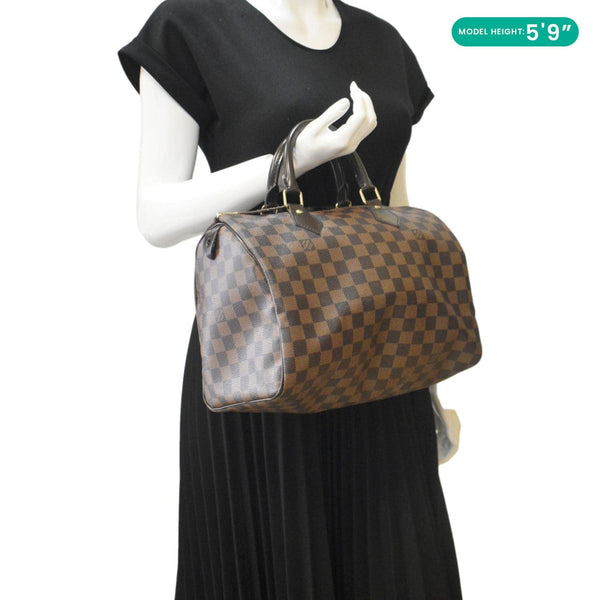 LOUIS VUITTON Speedy 30 Damier Ebene Satchel Bag Brown