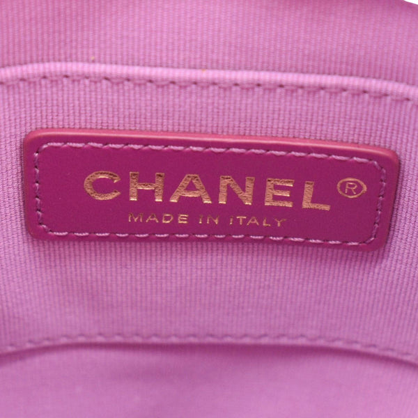 CHANEL Pending CC Tweed Enamel Drawstring Tote Bucket Bag Pink