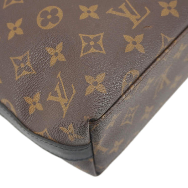 LOUIS VUITTON Kitan Monogram Macassar Canvas Top Handle Bag Brown