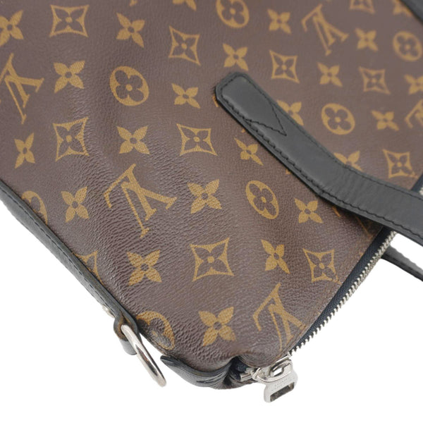 LOUIS VUITTON Kitan Monogram Macassar Canvas Top Handle Bag Brown