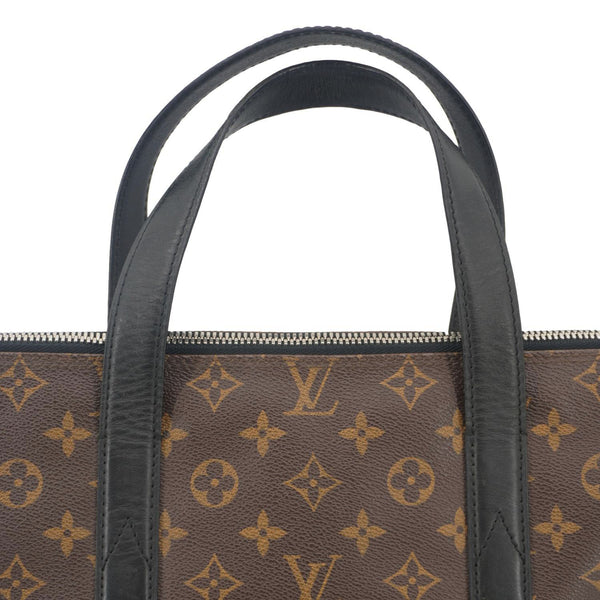 LOUIS VUITTON Kitan Monogram Macassar Canvas Top Handle Bag Brown