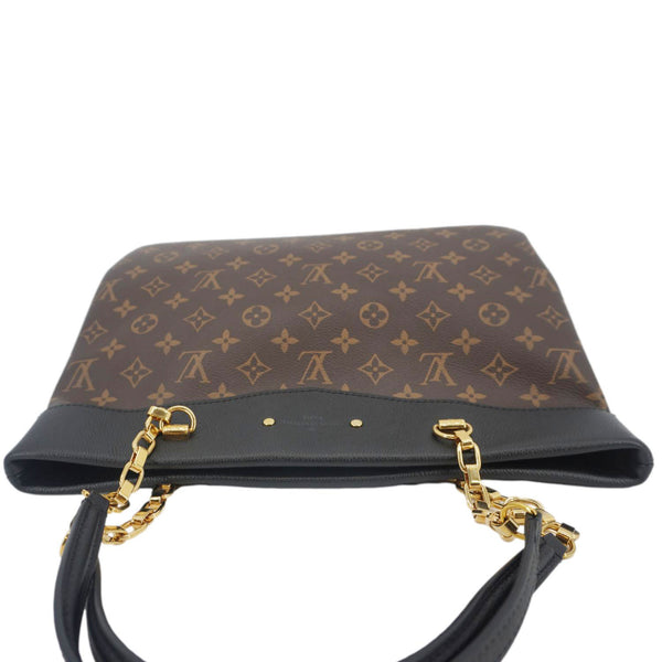 LOUIS VUITTON Pallas Chain Monogram Canvas Shopper Tote Bag Black