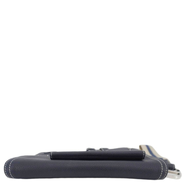 CHRISTIAN DIOR Saddle Leather Wristlet Navy Blue.