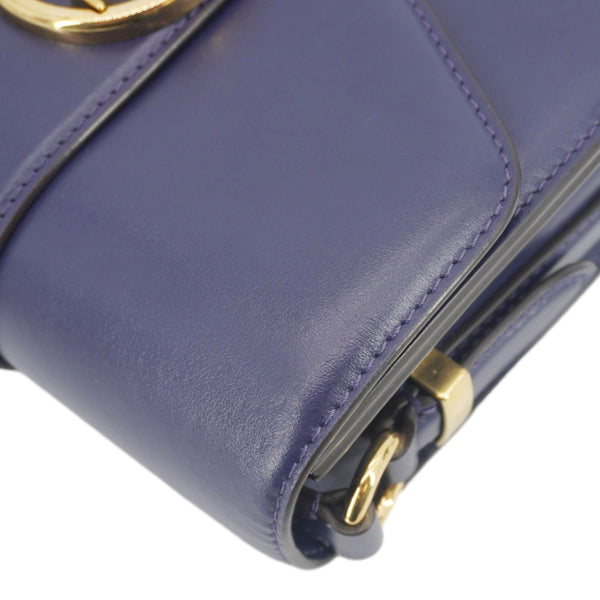 LOUIS VUITTON LV Pont 9 Calfskin Leather Shoulder Bag Navy Blue