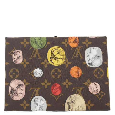 LOUIS VUITTON Monogram Fornasetti Clutch Pencil Pouch Brown