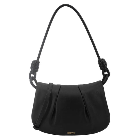 LOEWE Paseo Nappa Calfskin Leather Satchel Bag Black