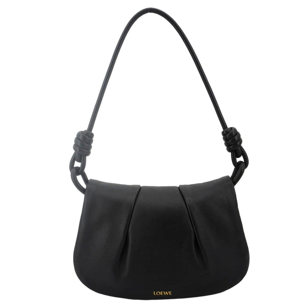 LOEWE Paseo Nappa Calfskin Leather Satchel Bag Black