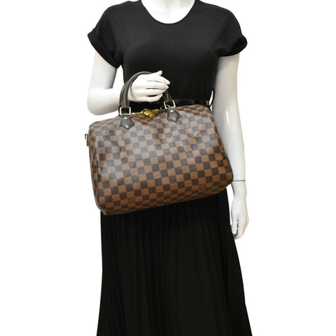 LOUIS VUITTON Speedy 30 Bandouliere Damier Ebene Shoulder Bag Brown