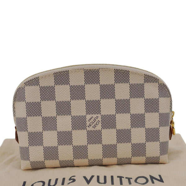 LOUIS VUITTON Damier Azur Cosmetic Pouch White