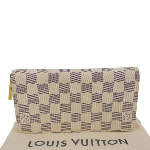 LOUIS VUITTON Damier Azur Zippy Wallet White