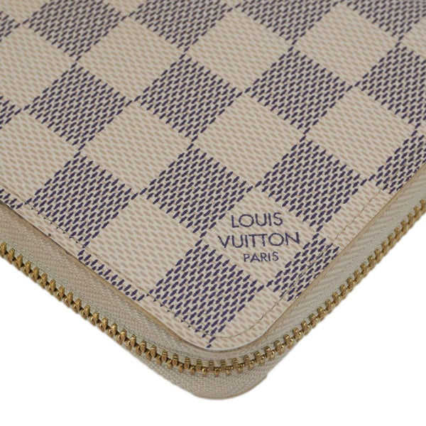 LOUIS VUITTON Damier Azur Zippy Wallet White