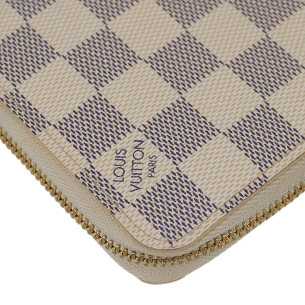 LOUIS VUITTON Damier Azur Zippy Wallet White