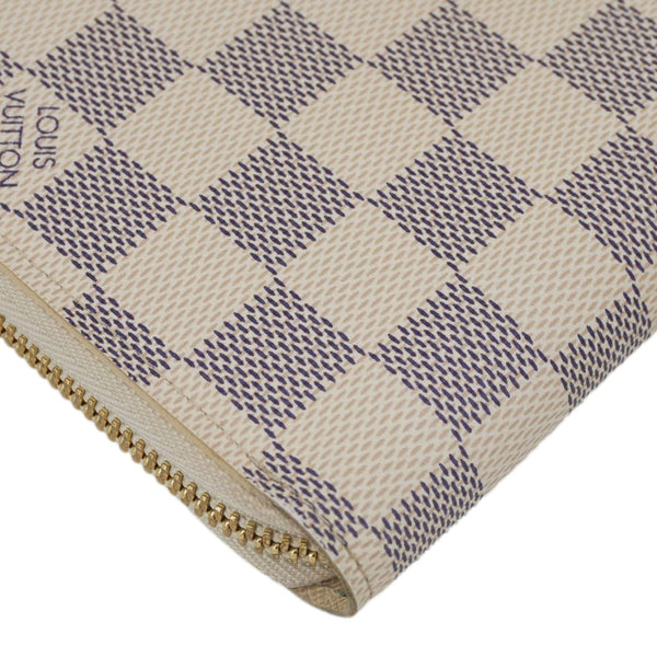 LOUIS VUITTON Damier Azur Zippy Wallet White