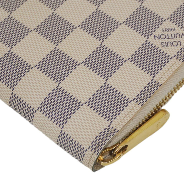 LOUIS VUITTON Damier Azur Zippy Wallet White