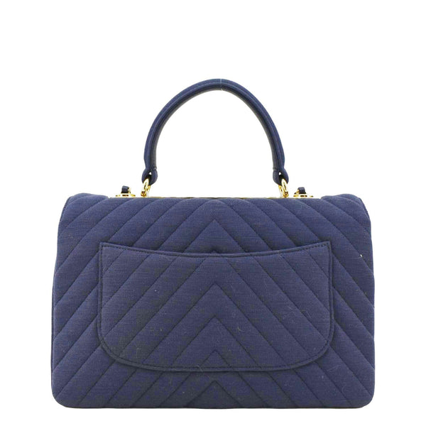 CHANEL Trendy CC Small Jersey Chevron Top Handle Shoulder Bag Blue