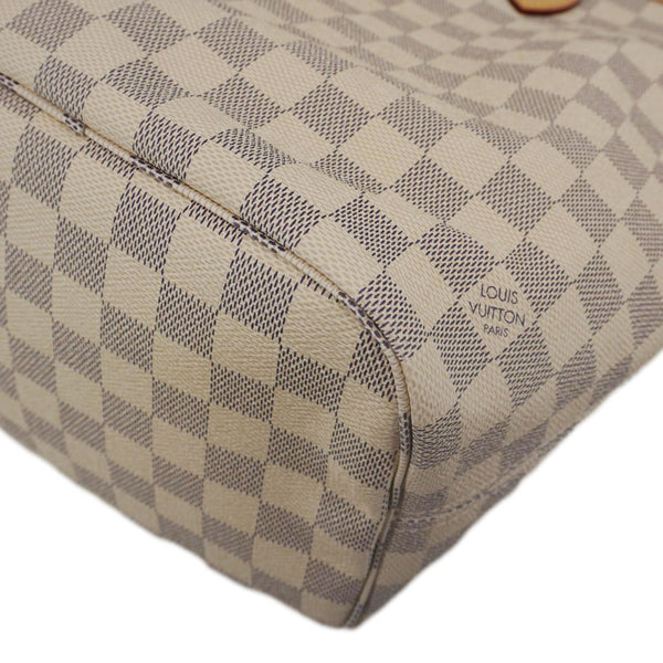 LOUIS VUITTON Neverfull MM Damier Azur Tote Shoulder Bag White