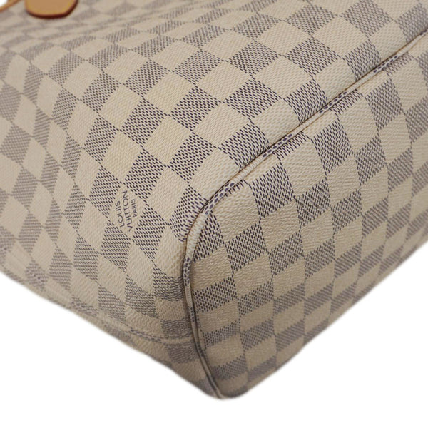 LOUIS VUITTON Neverfull MM Damier Azur Tote Shoulder Bag White