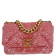 CHANEL 19 Medium Flap Quilted Sequin Shoulder Bag Hot Pink