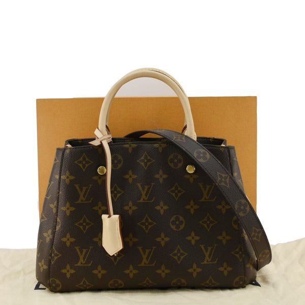 LOUIS VUITTON Montaigne BB Monogram Canvas Shoulder Bag Brown