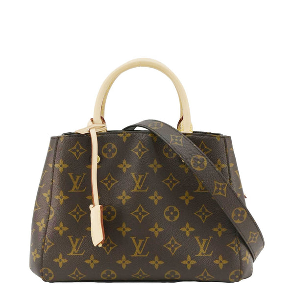 LOUIS VUITTON Montaigne BB Monogram Canvas Shoulder Bag Brown