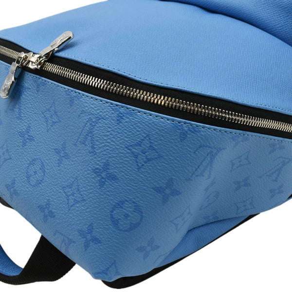 LOUIS VUITTON Discovery PM Monogram Taigarama Leather Backpack Blue